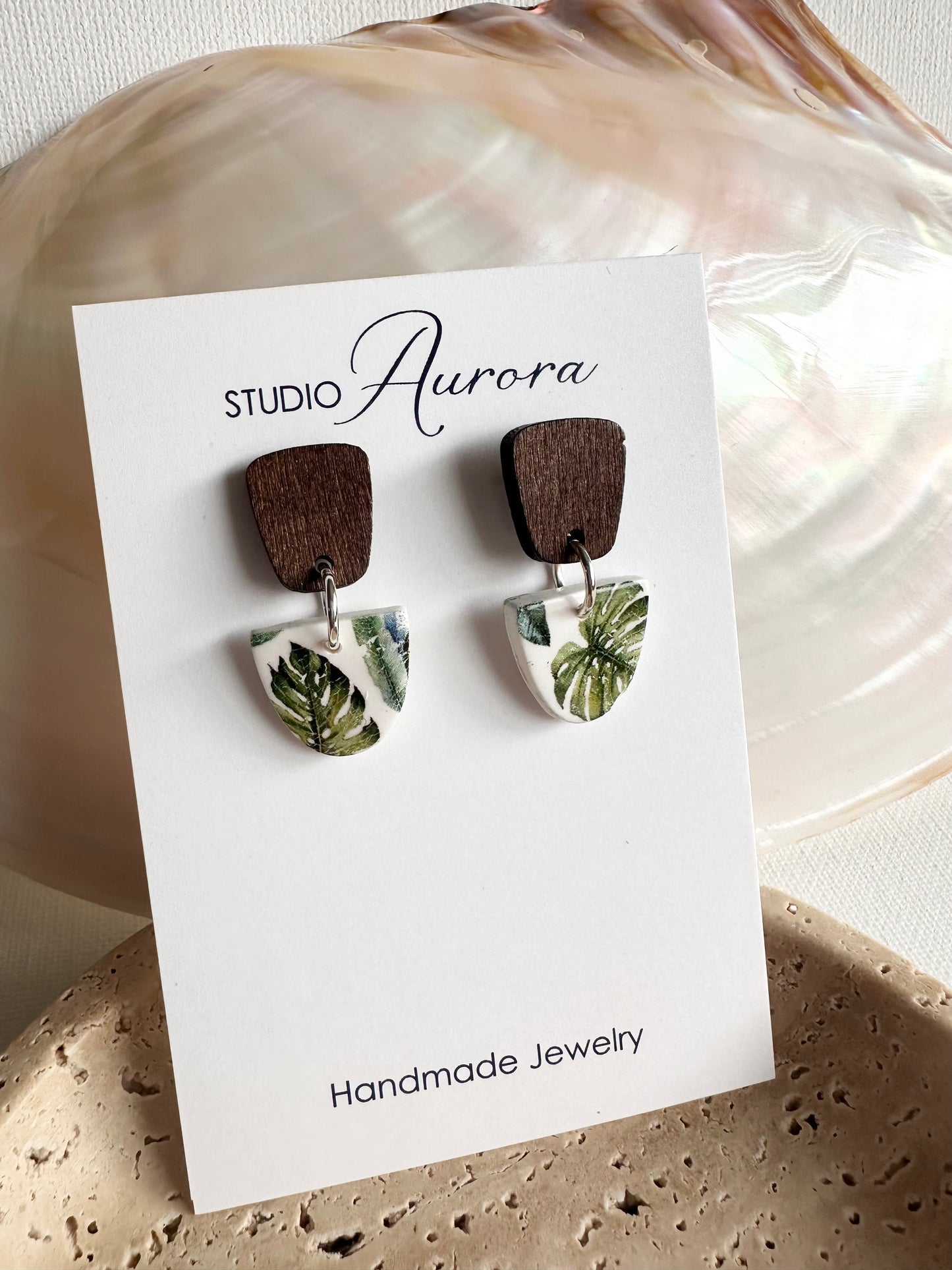 Monstera Mini Earrings