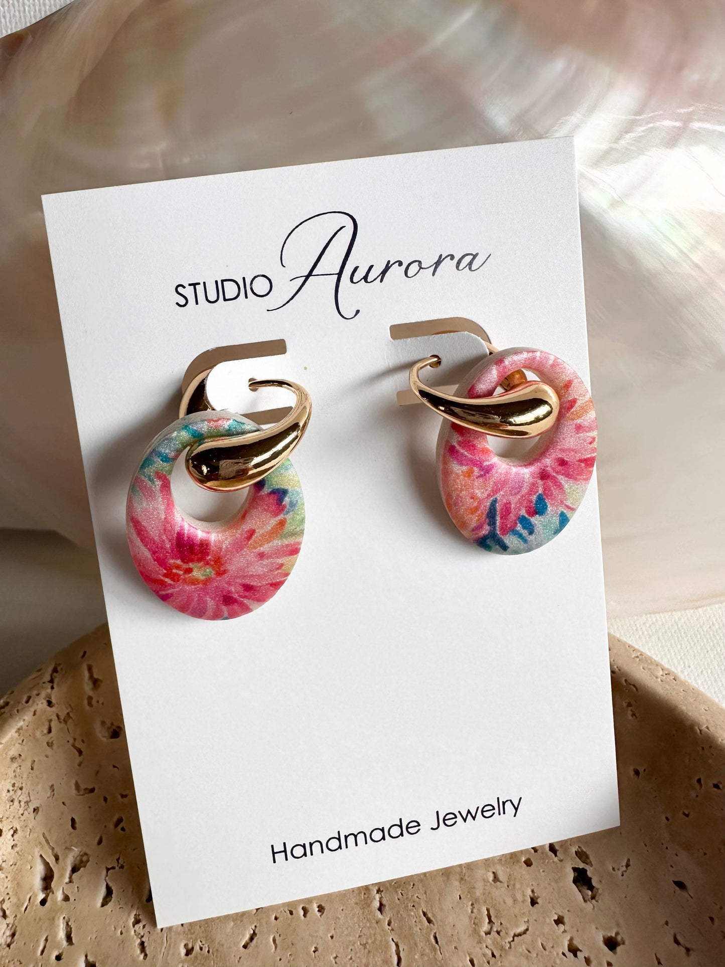 Vibrant Floral Hoop 2 Earrings