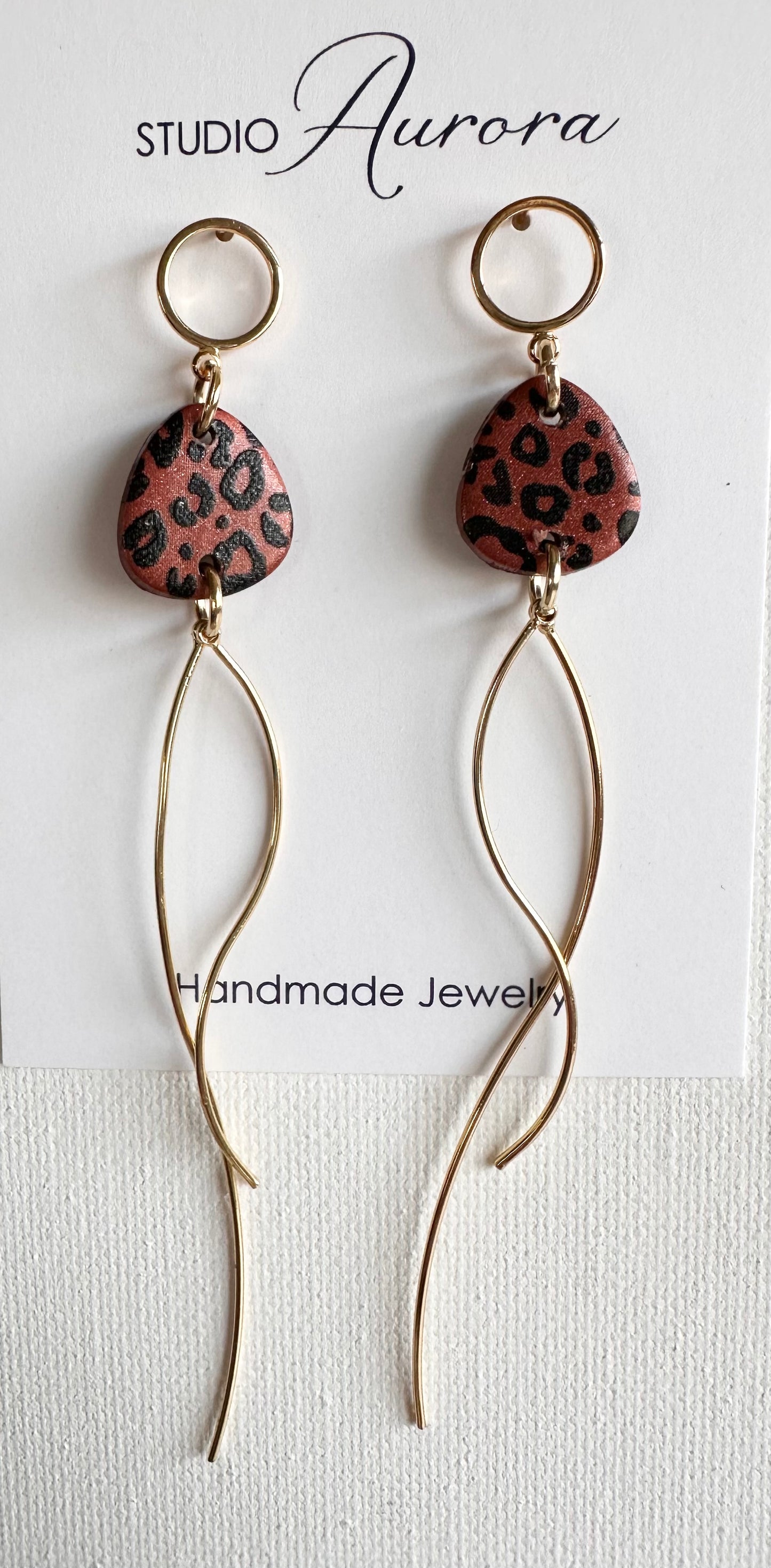 Copper and Black Long Dangle Earrings