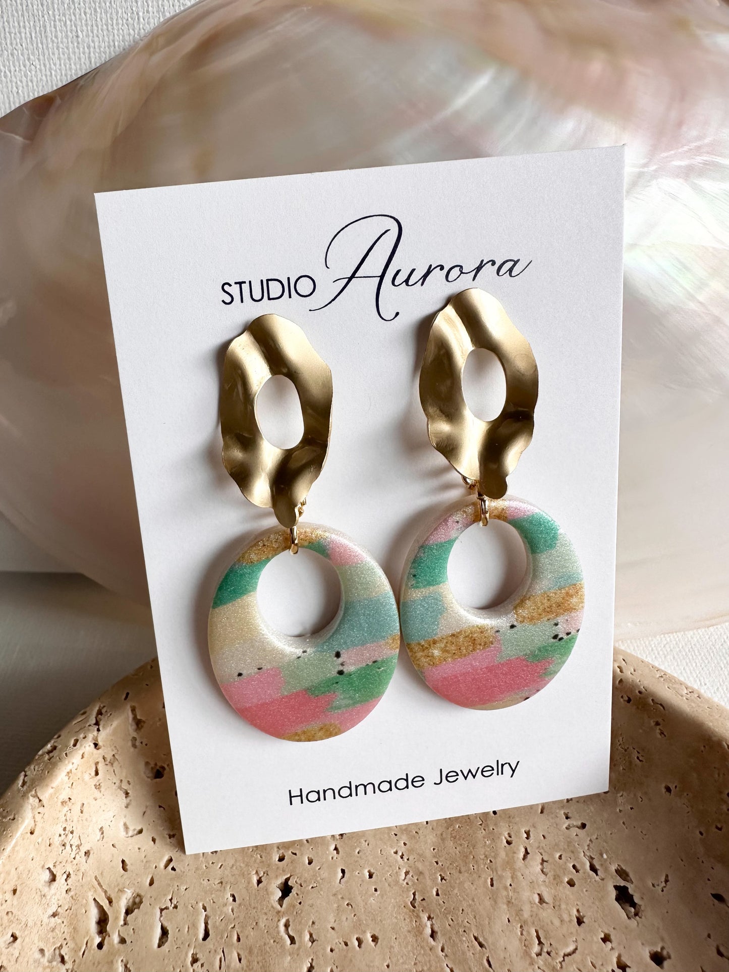 Pastel Brushstroke Statement Earrings