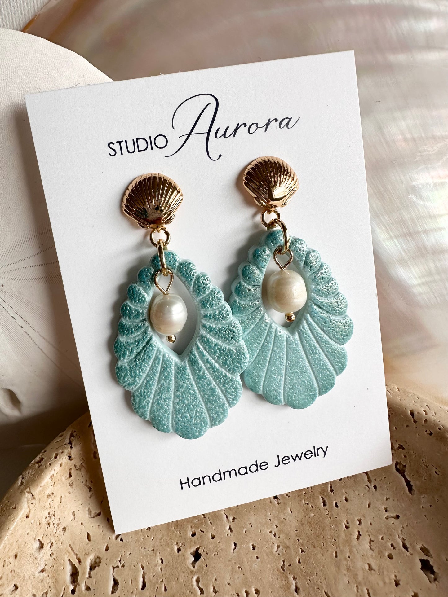 Soft Aqua Fancy Drop Earrings