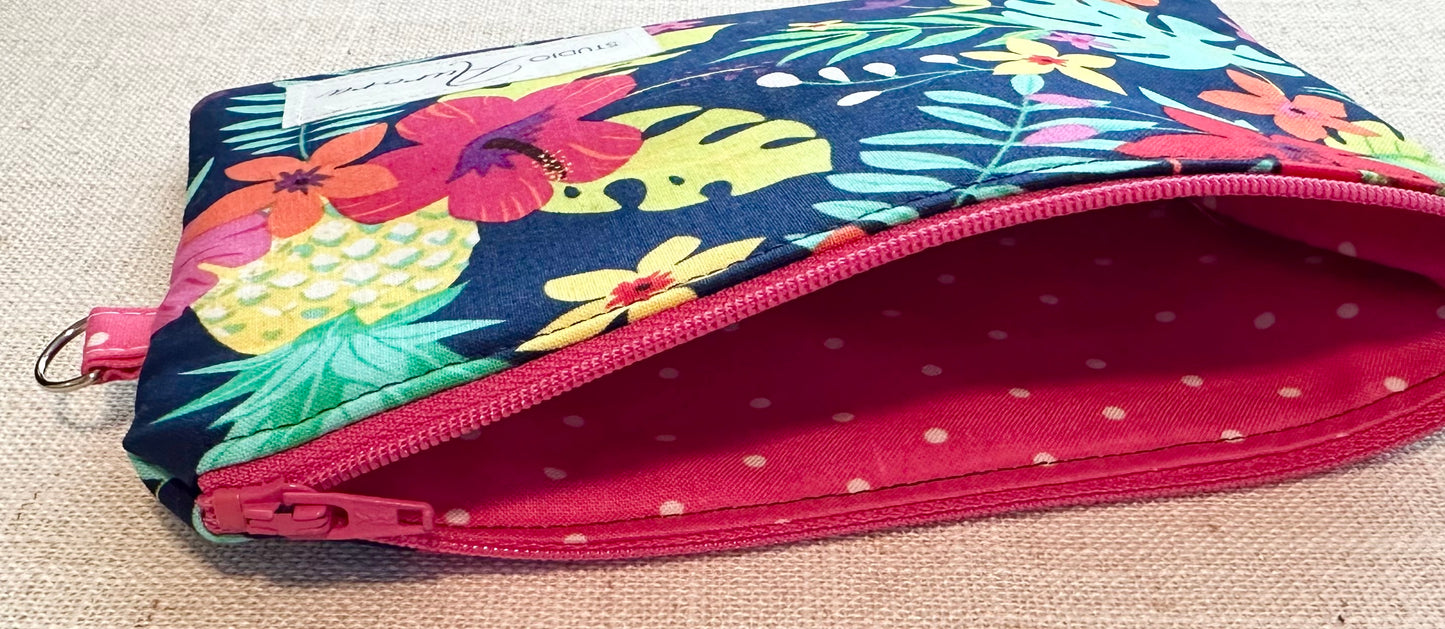 Pink Flamingo Beach Bag and Zipper Pouch Set