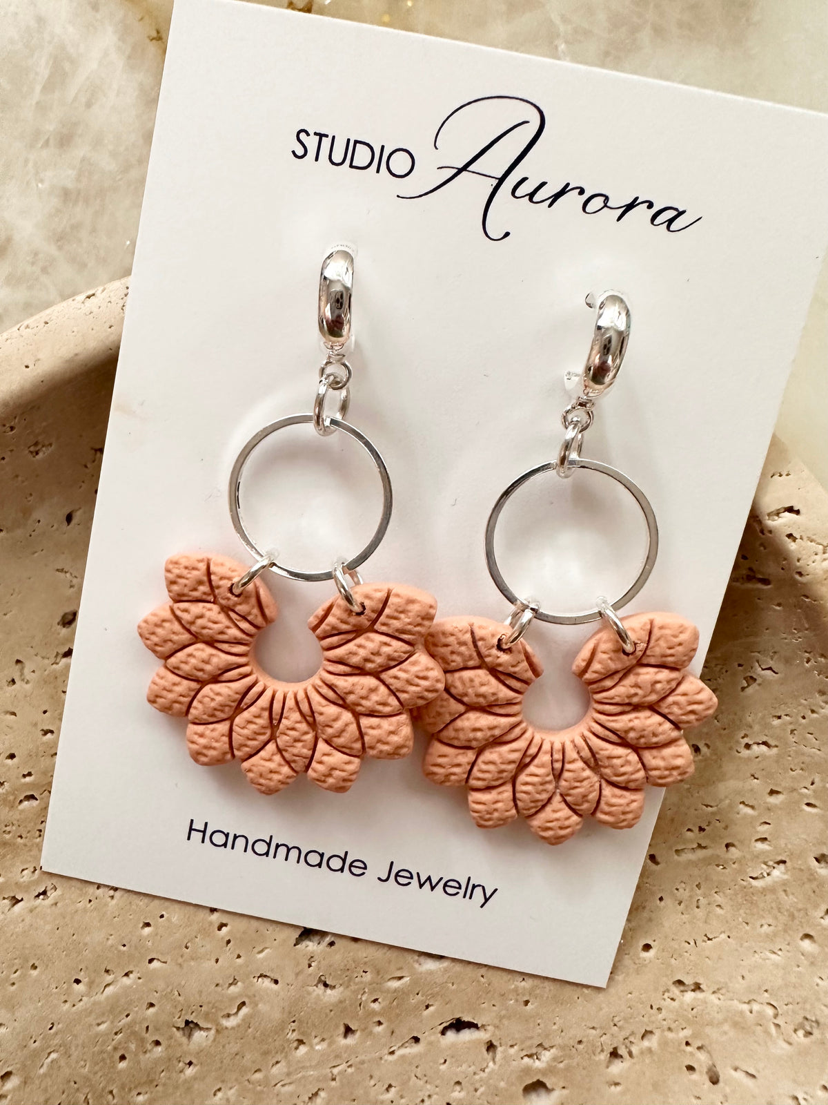 Soft Orange Floral Dangles II