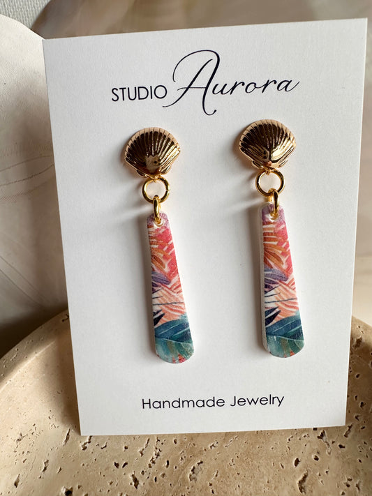 Bright Palm Dangle Earrings