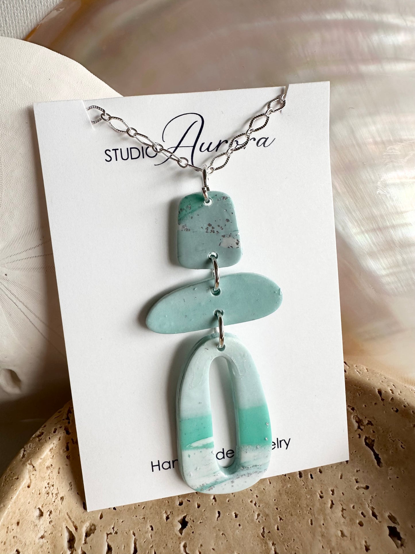 Soft Aqua Funky Necklace