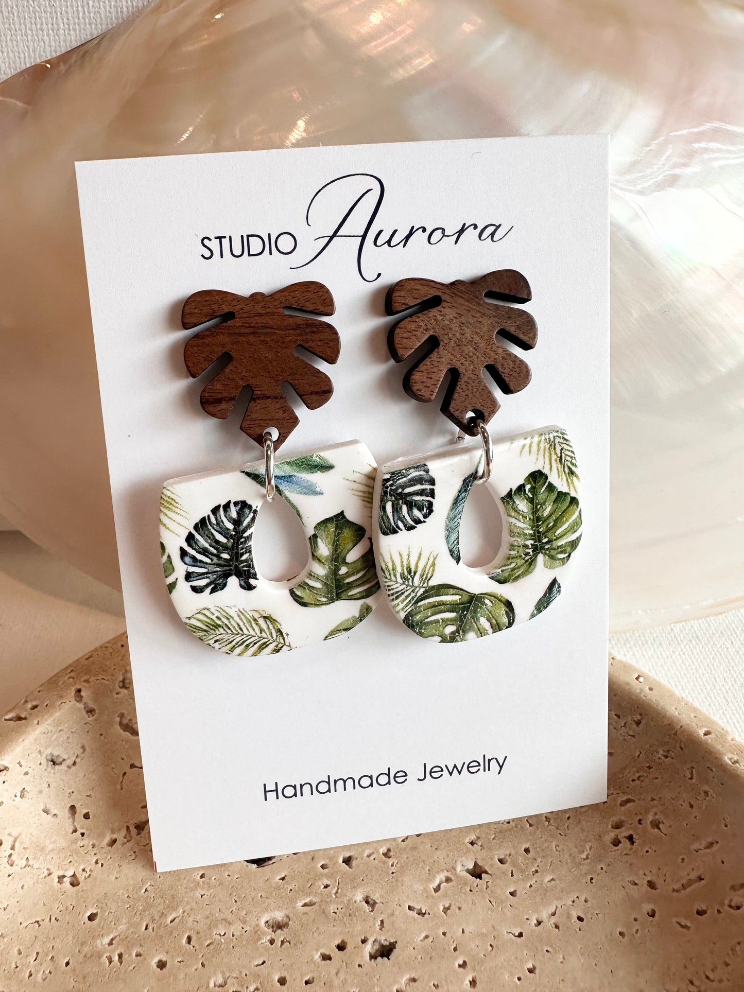 Monstera Earrings