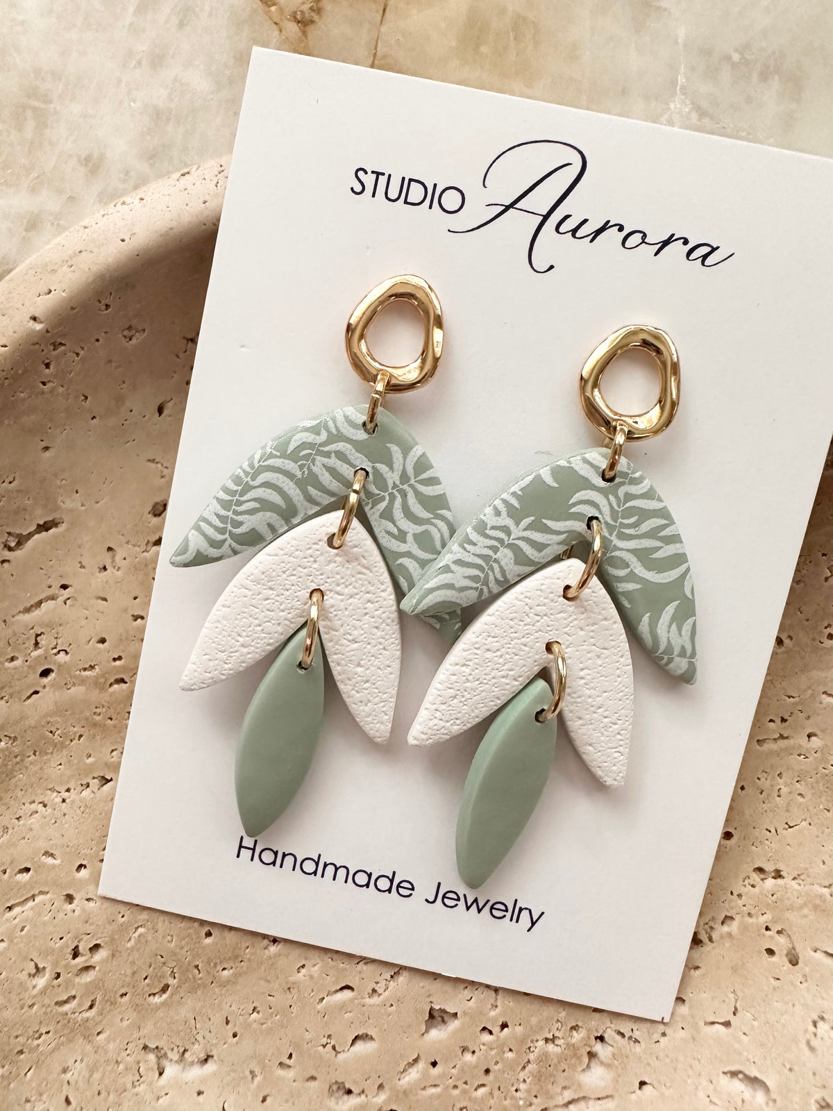 Triple Leaf Soft Green Dangles