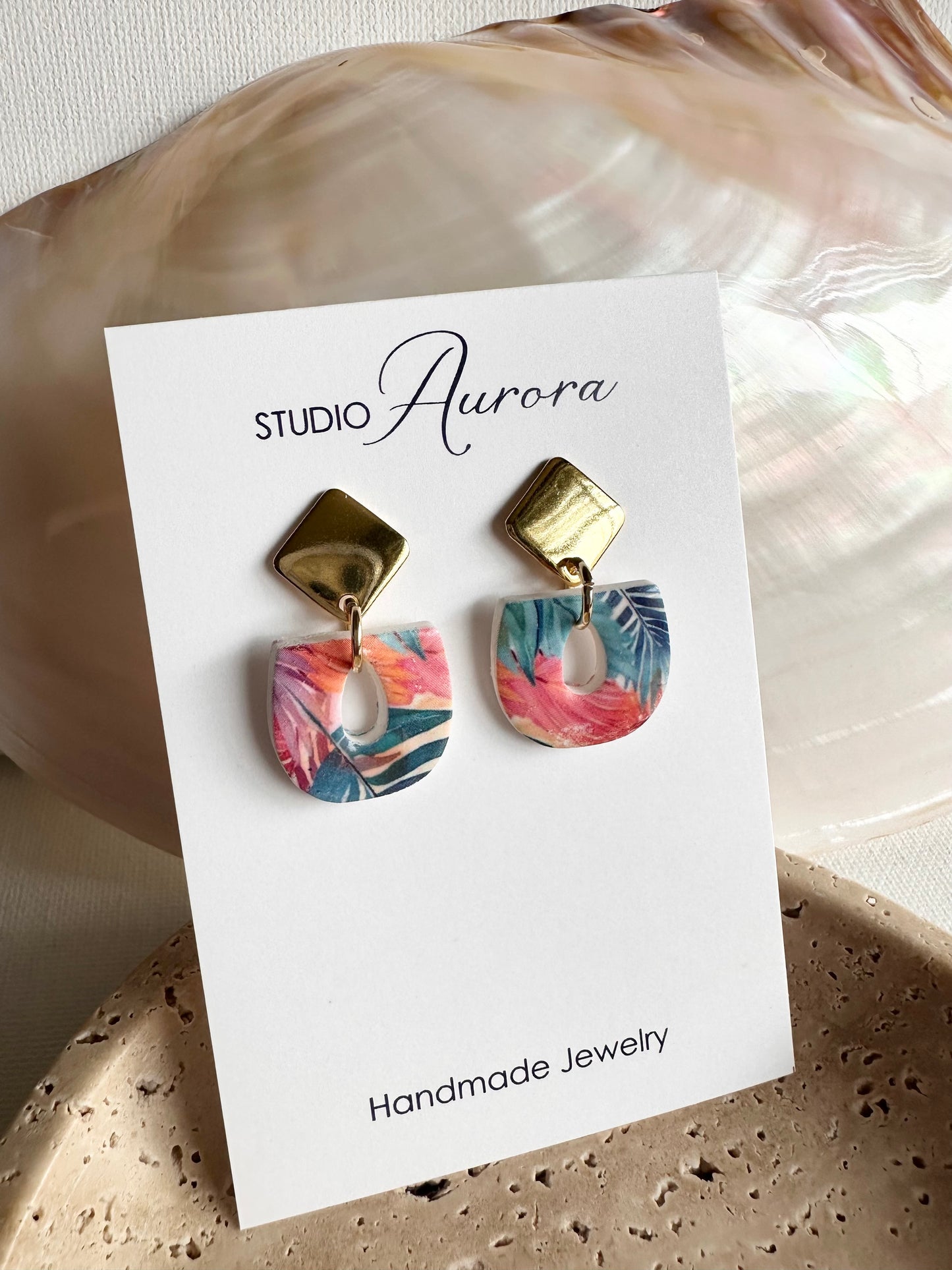 Bright Palm Small Earrings