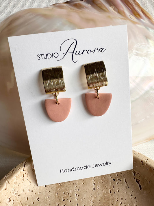 Mini Peach Arch Earrings