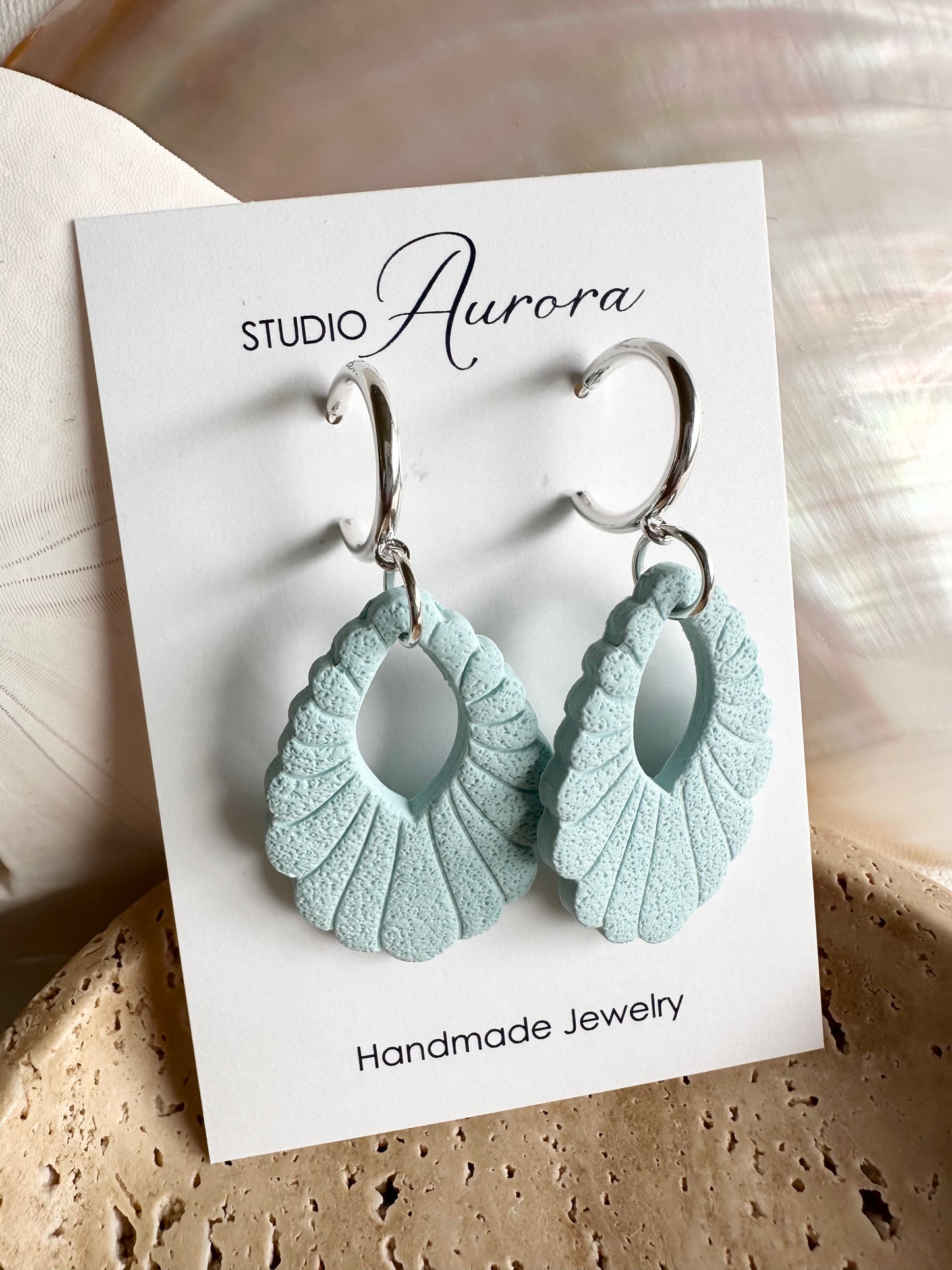 Soft Aqua Fancy Drop Earrings