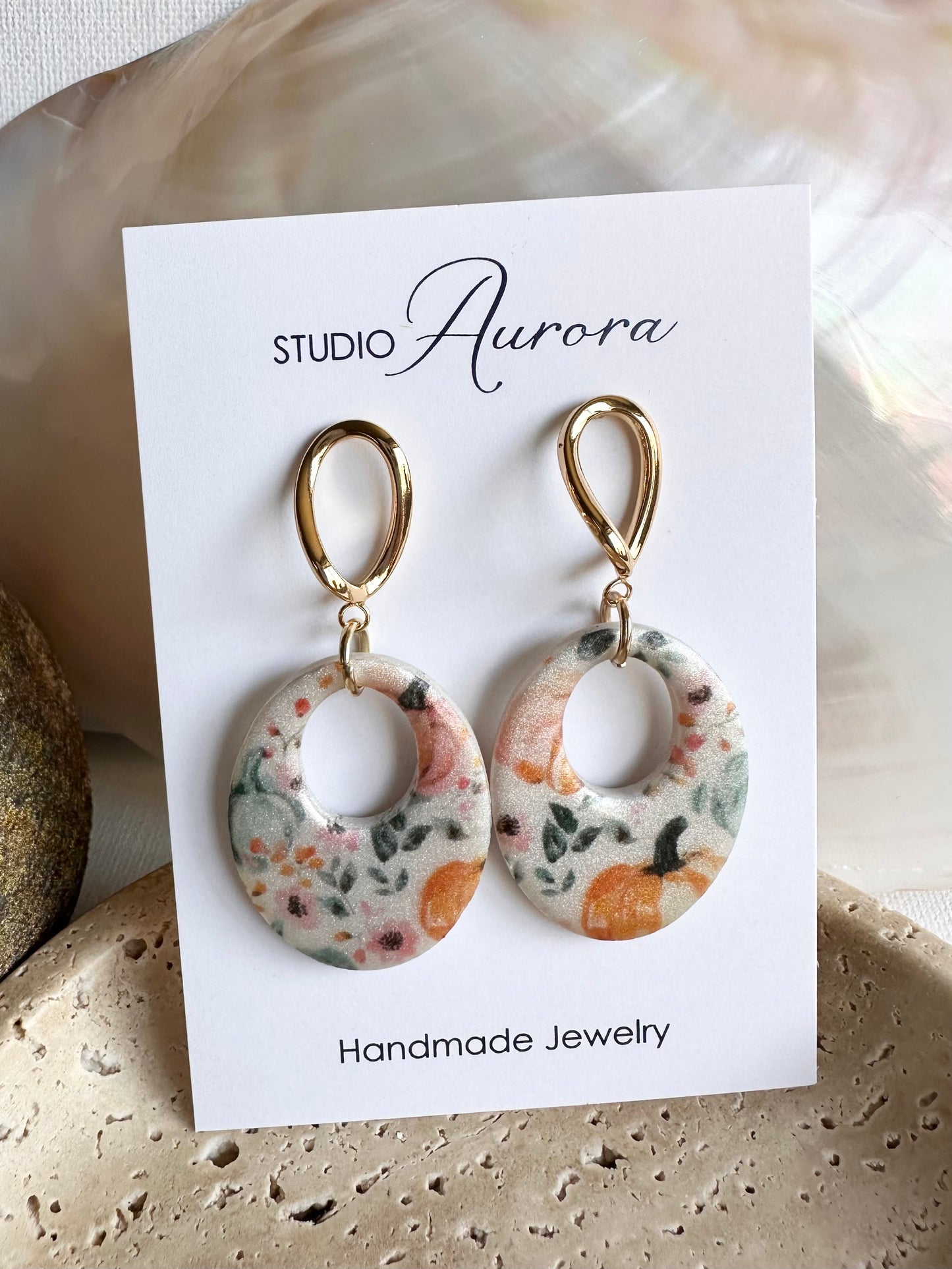 Oh Pumpkin Lg Oval Earrings