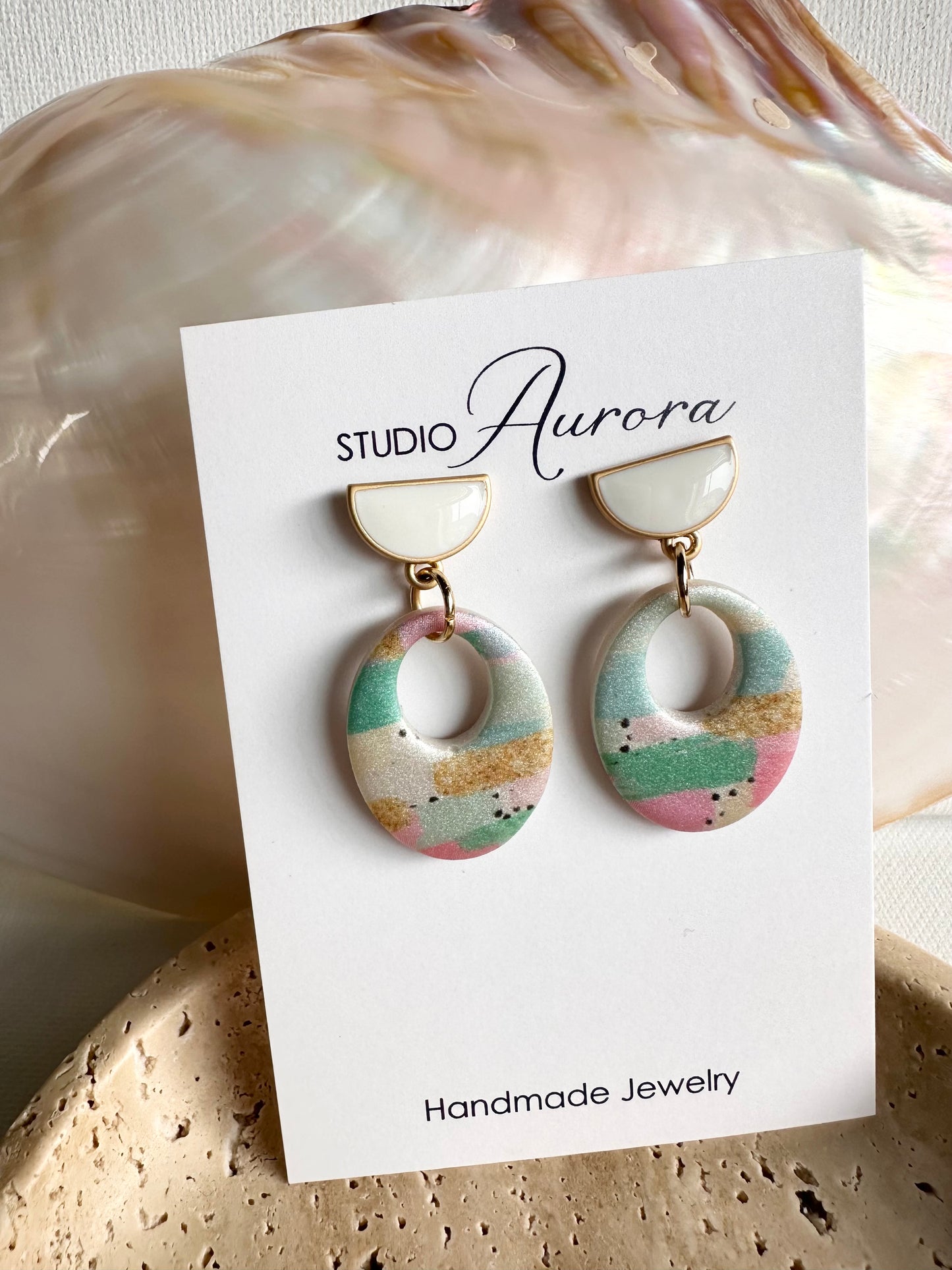 Pastel Brushstroke Medium Earrings