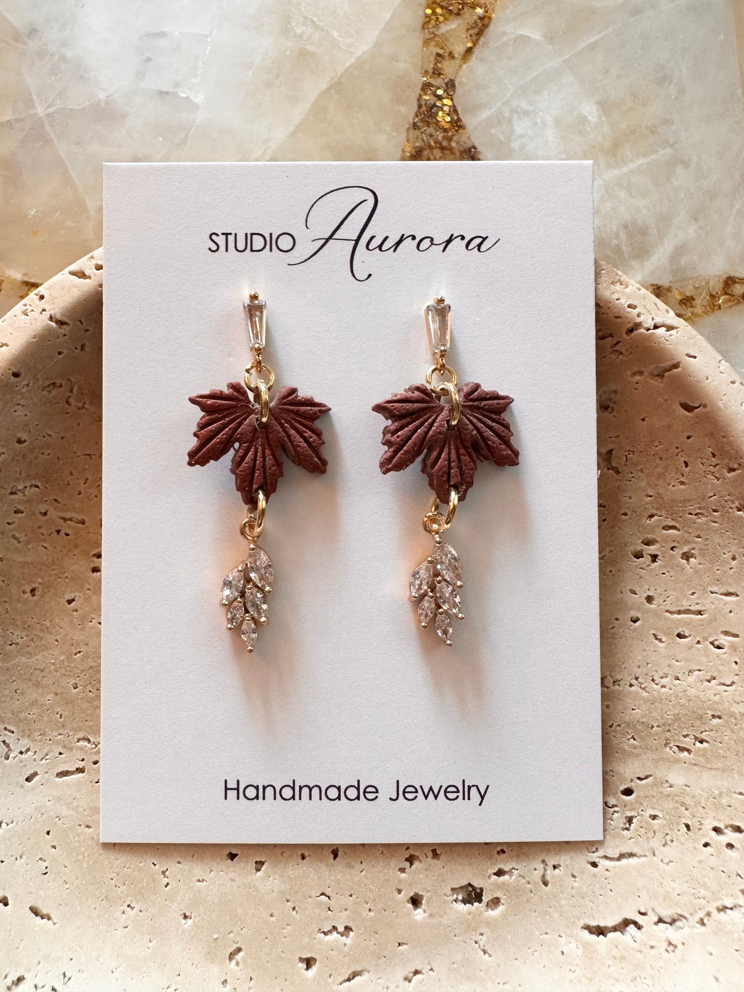 Rust Leaf Earrings