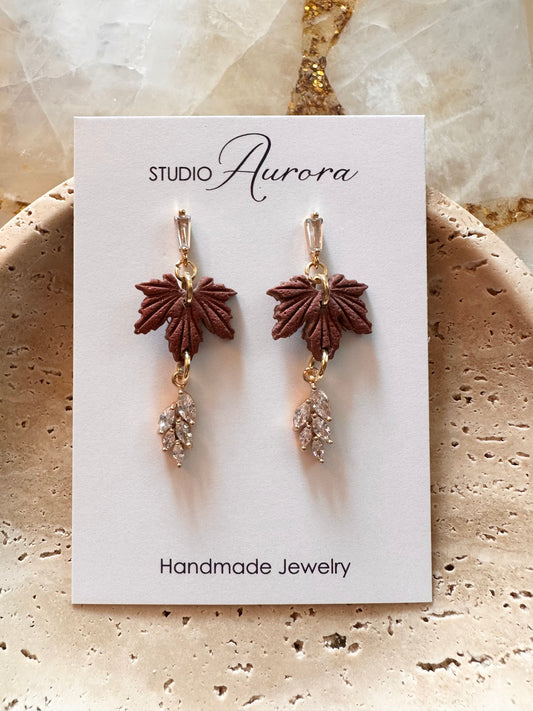 Rust Leaf Earrings