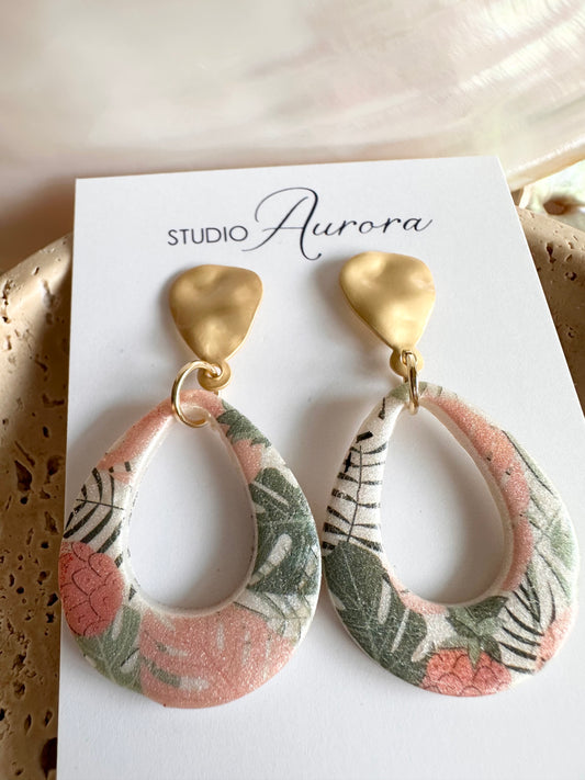Pastel Palm Earrings