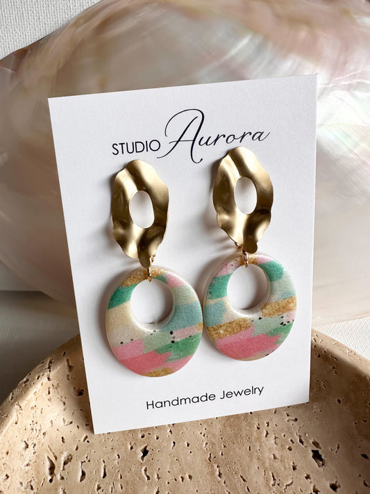 Pastel Brushstroke Statement Earrings