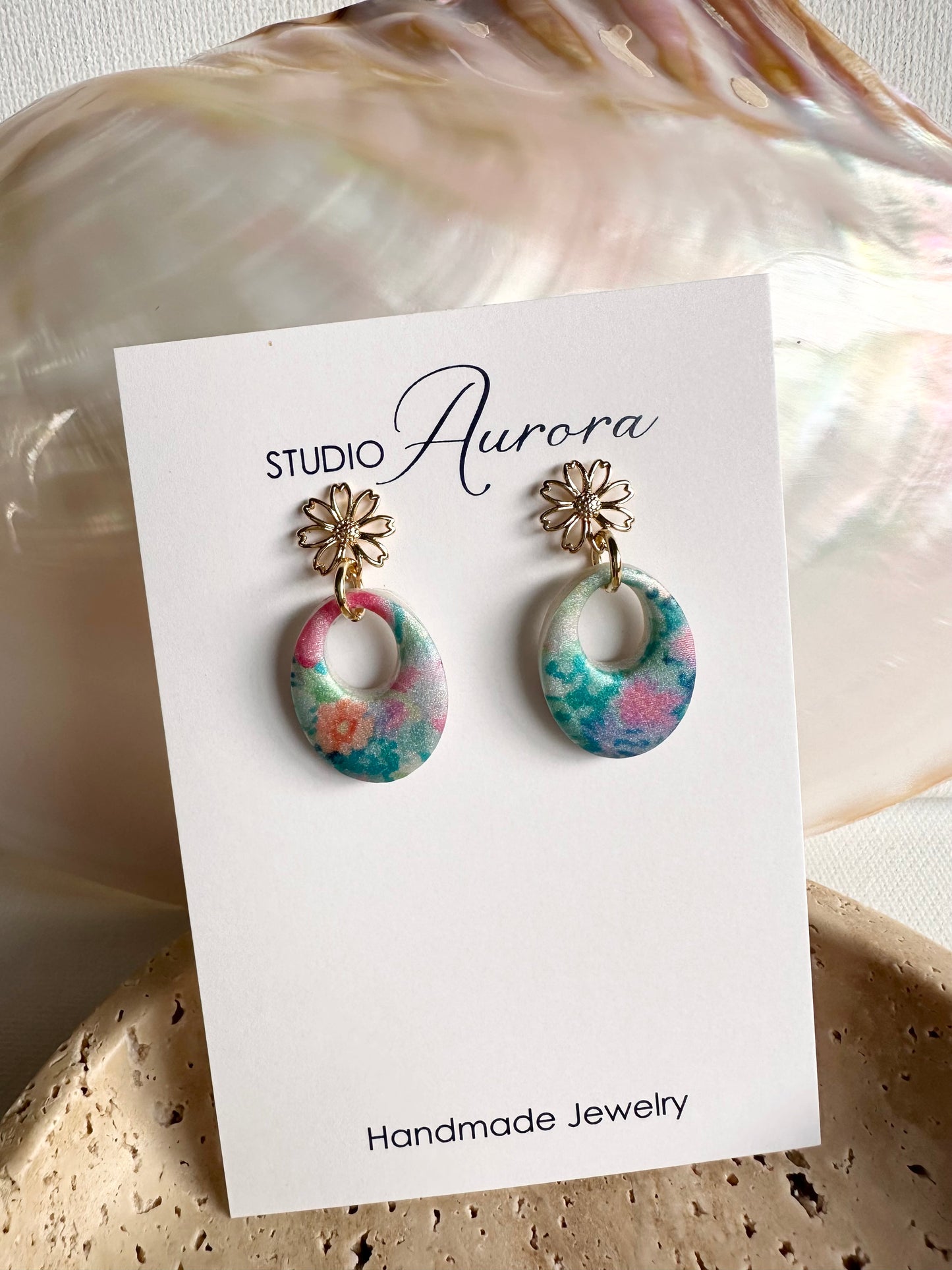 Vibrant Floral Mini Earrings