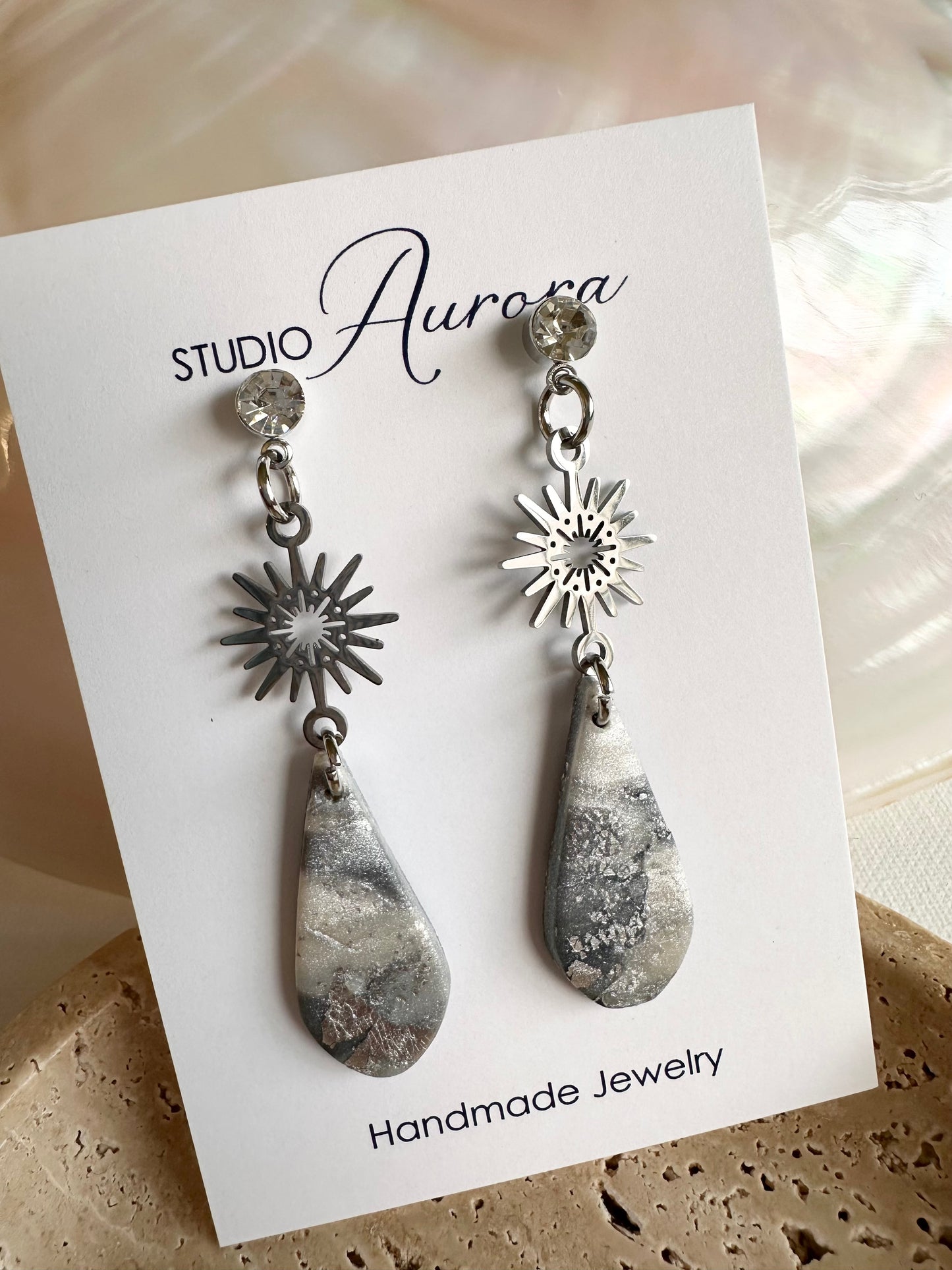 Silver Burst Earrings