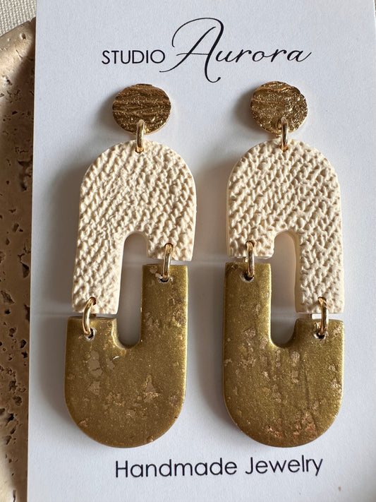 Arch Connection Gold and Ivory Earrings