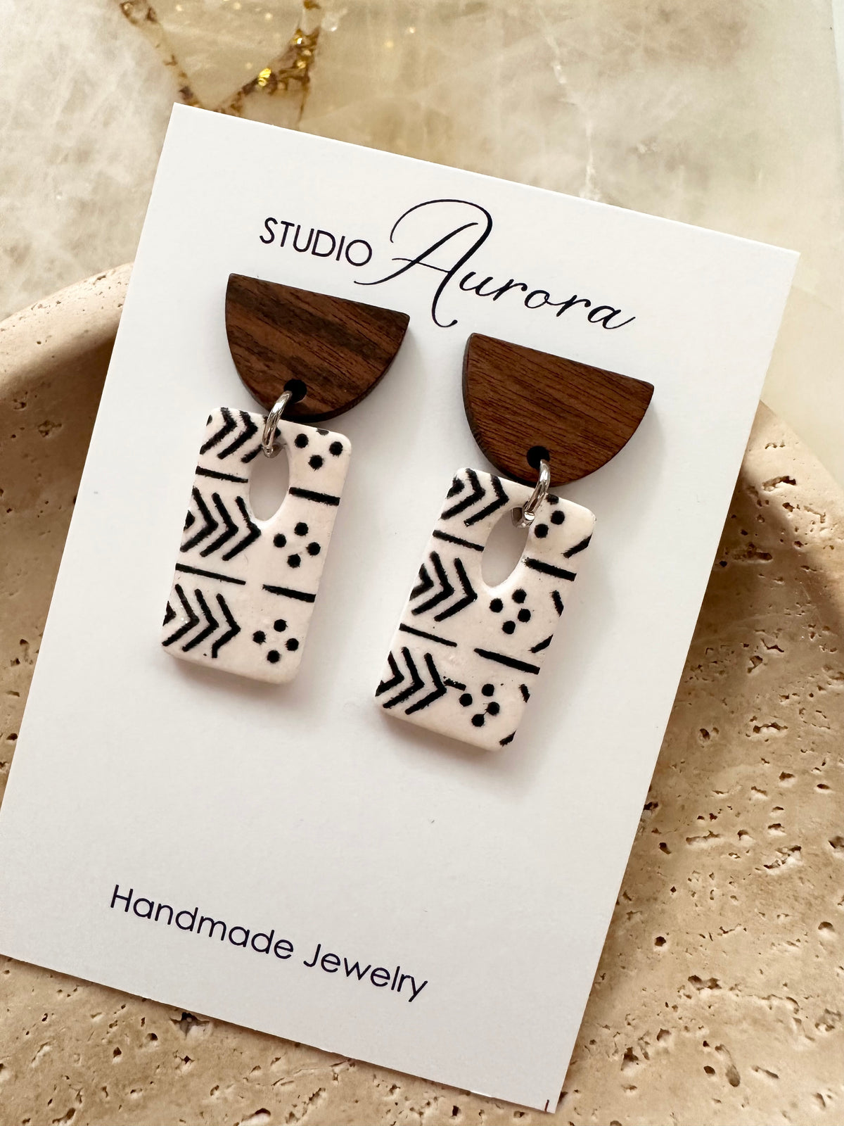 Arrows & Dots Dangles - Wood Post