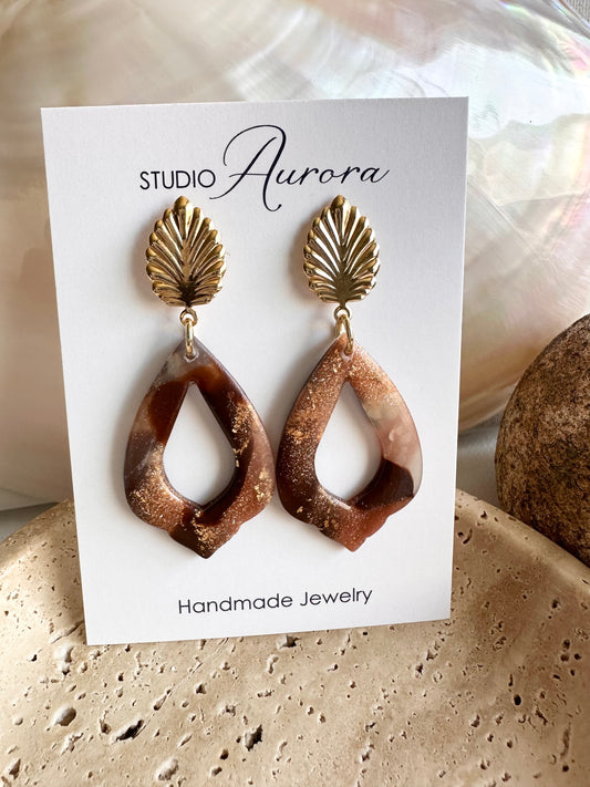 Brown & Rose Gold Earrings