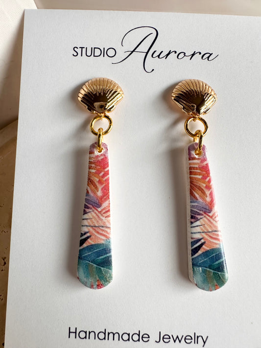 Bright Palm Dangle Earrings