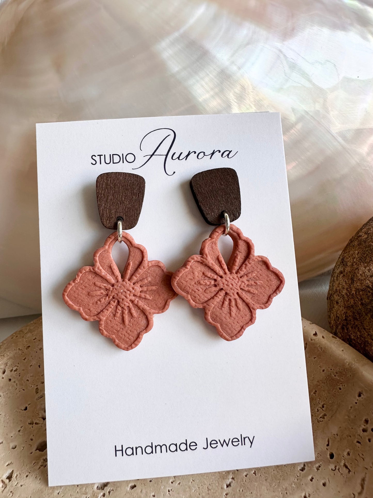 Square Flower Terra Earrings
