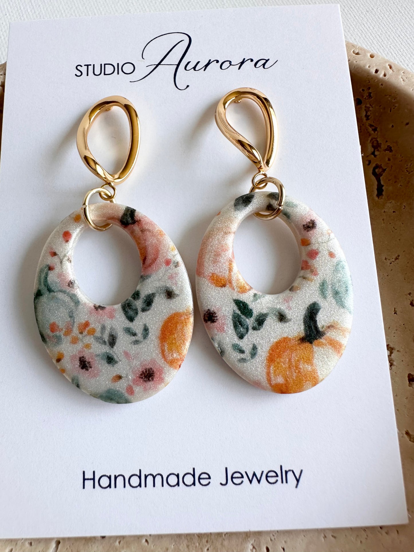 Oh Pumpkin Lg Oval Earrings