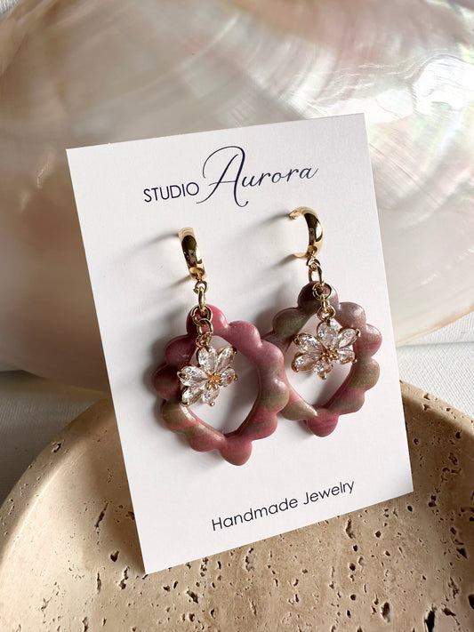 Sparkle Floral Charm Earrings