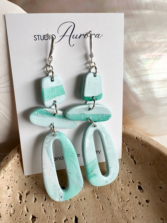 Soft Aqua Funky Earrings