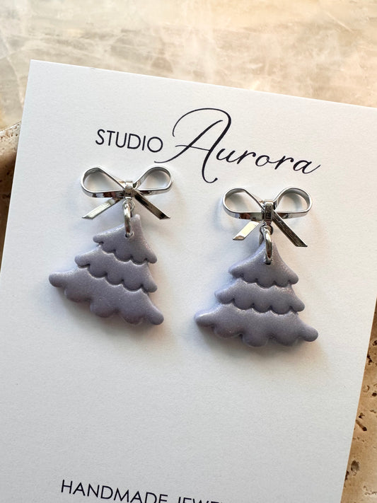 Purple Trees Silver Bow