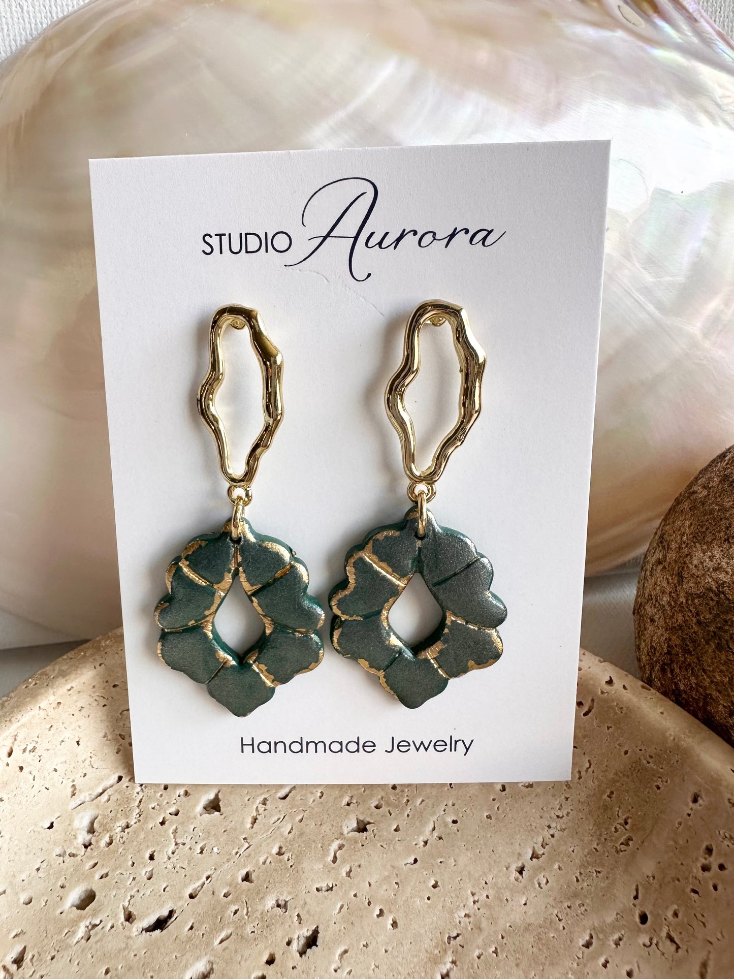 Organic Oval Drop Earrings