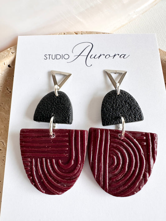Crimson Arches Texture Earrings