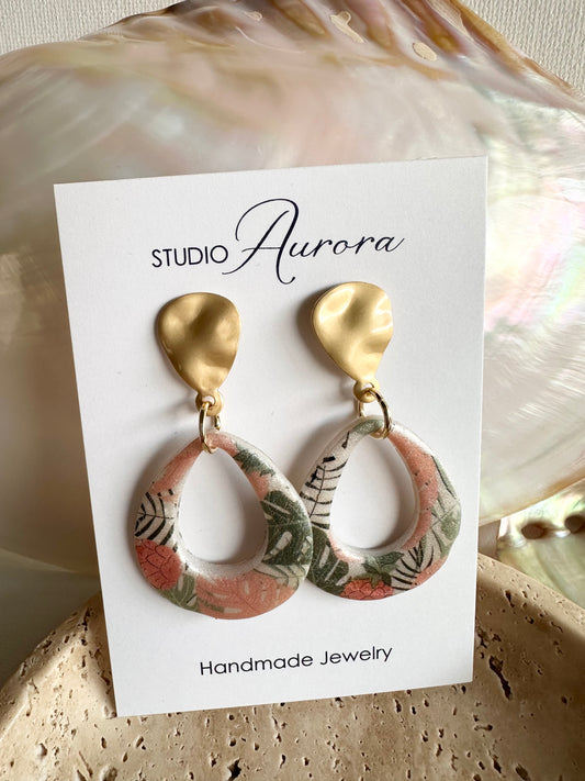 Pastel Palm Earrings
