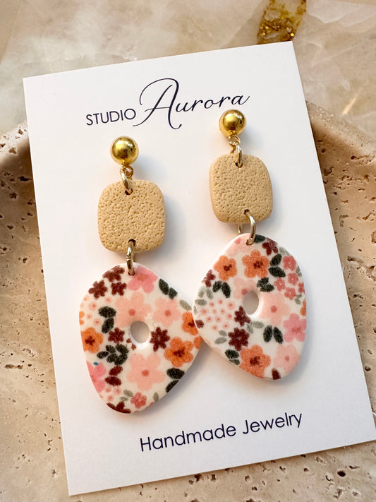 Fall Floral Organic Earrings