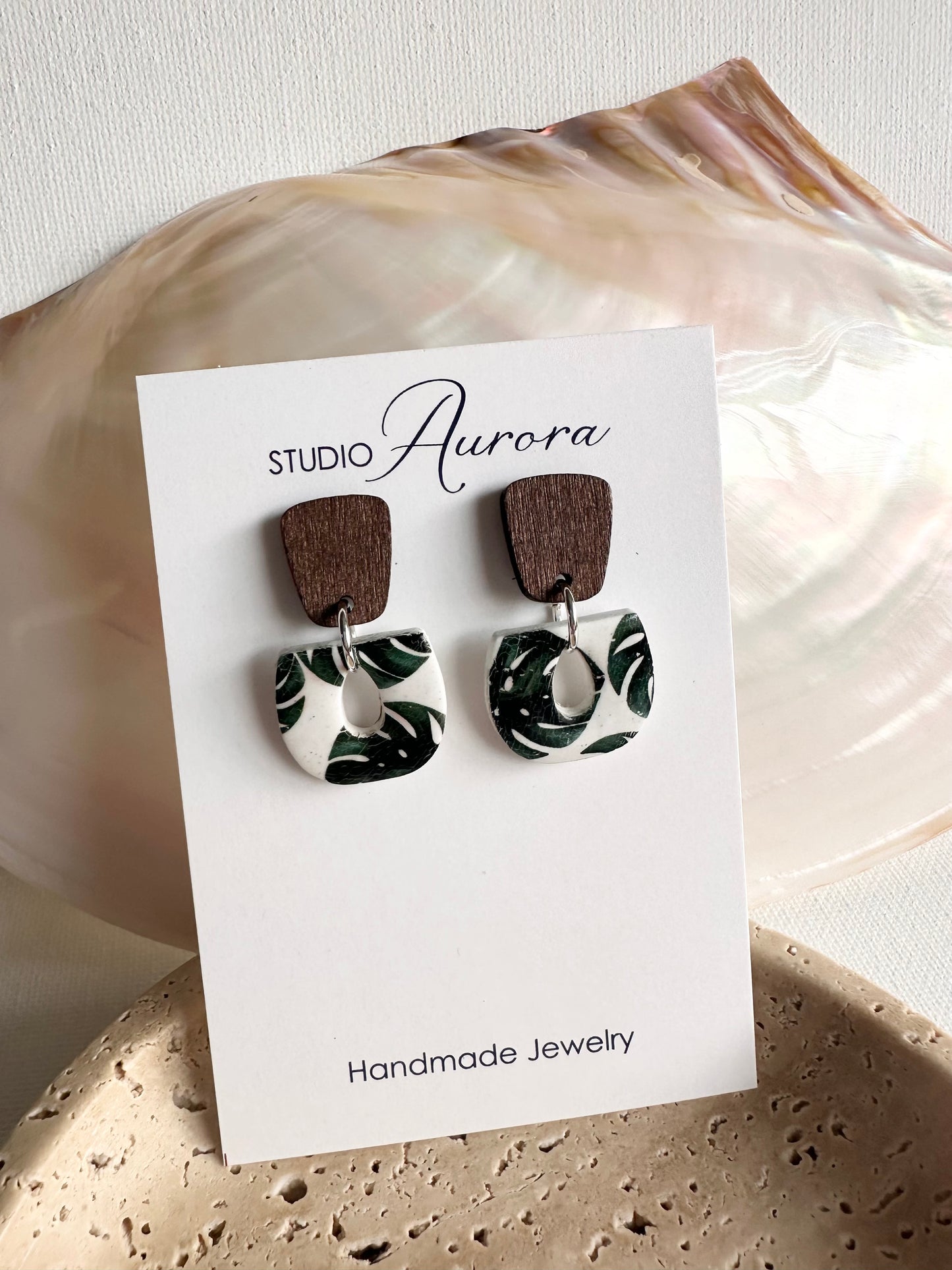 Monstera Small Earrings