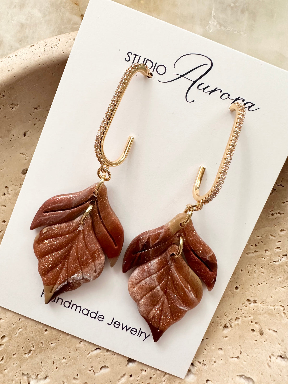 Brown Leaf Long Dangles