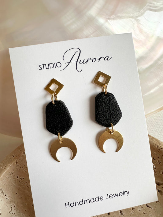 Brass Moon Earrings