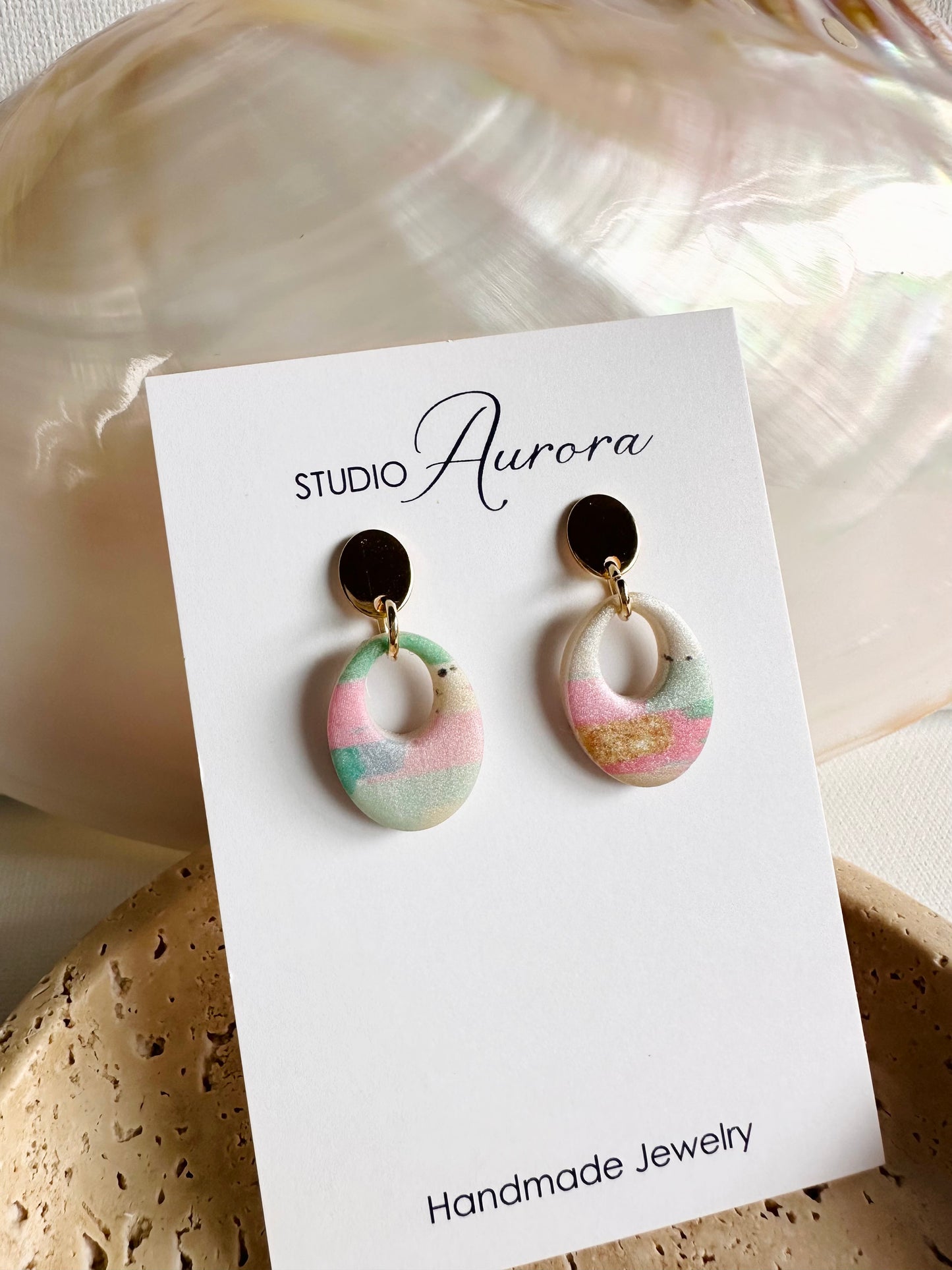 Pastel Brushstroke Mini Earrings