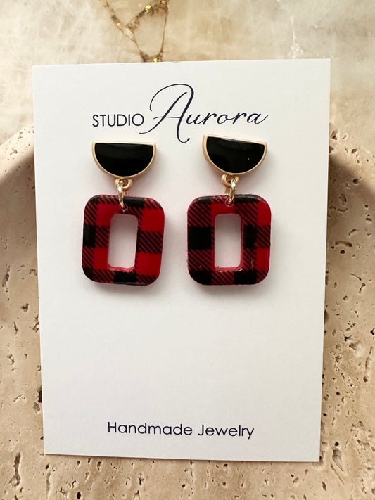 Red and Black Gingham Squares