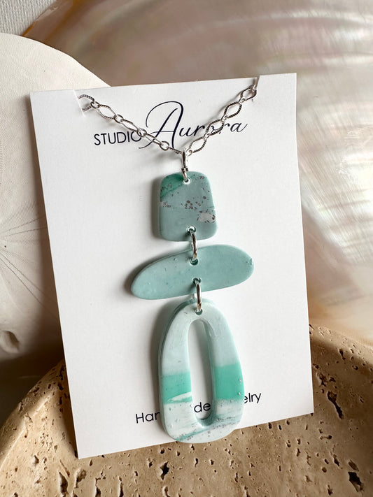 Soft Aqua Funky Necklace