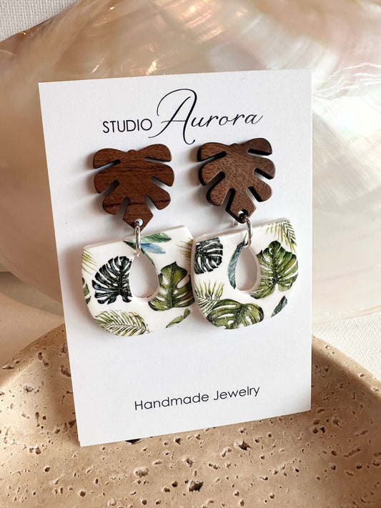 Monstera Earrings