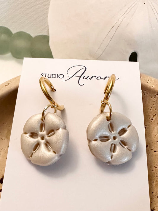 Sand Dollar Earrings - hoop