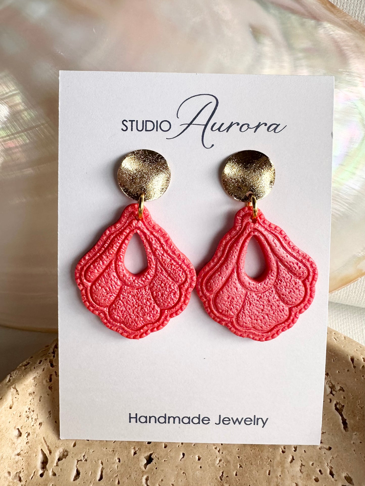 Taylor Earrings - coral md